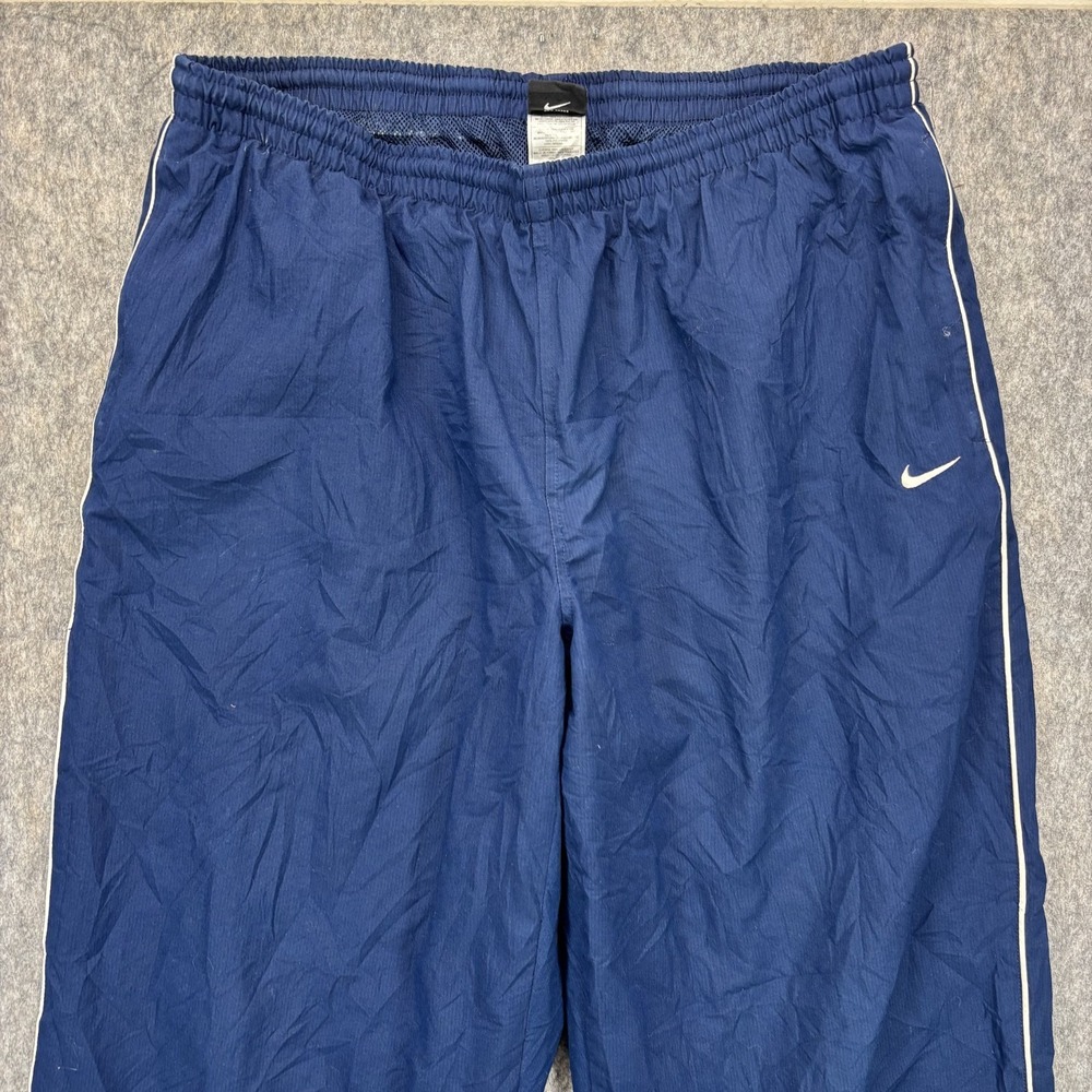 Vintage Y2K Nike Team Jogger Track Pants Men's XL Blue Striped Swoosh Pockets - Picture 2 of 9